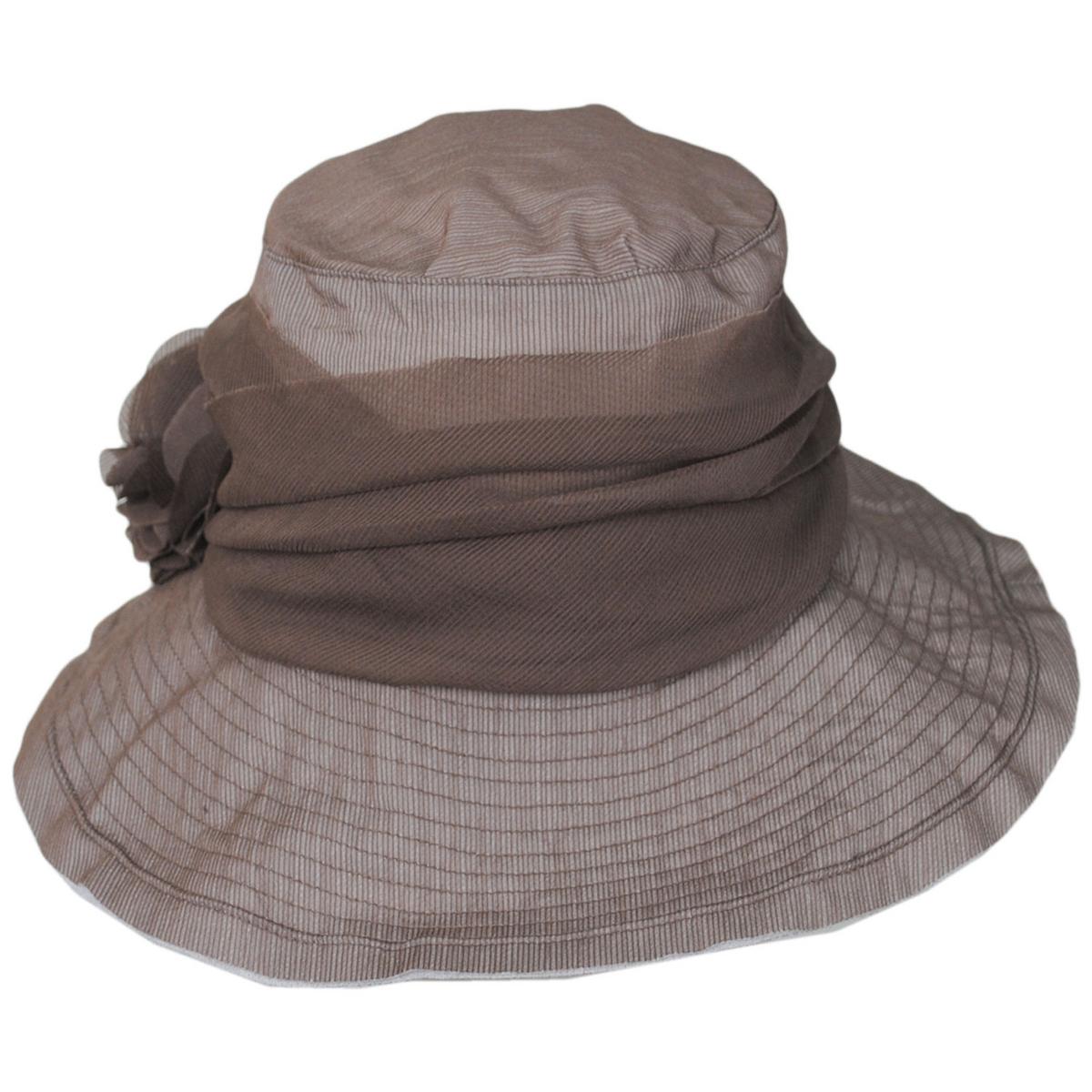Jeanne Simmons | Romance Fabric Sun Hat | 106547 | profile | TAUPE