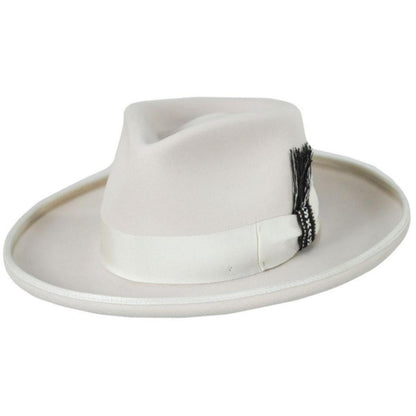 Renegade | Cote Pencil Curl Brim Wool Felt Fedora Hat | 130384 | lead | BEIGE