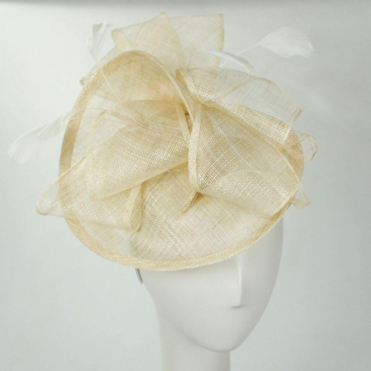 Jeanne Simmons | Isabelle Sinamay Straw Fascinator Hat | 120764 | front | NATURAL