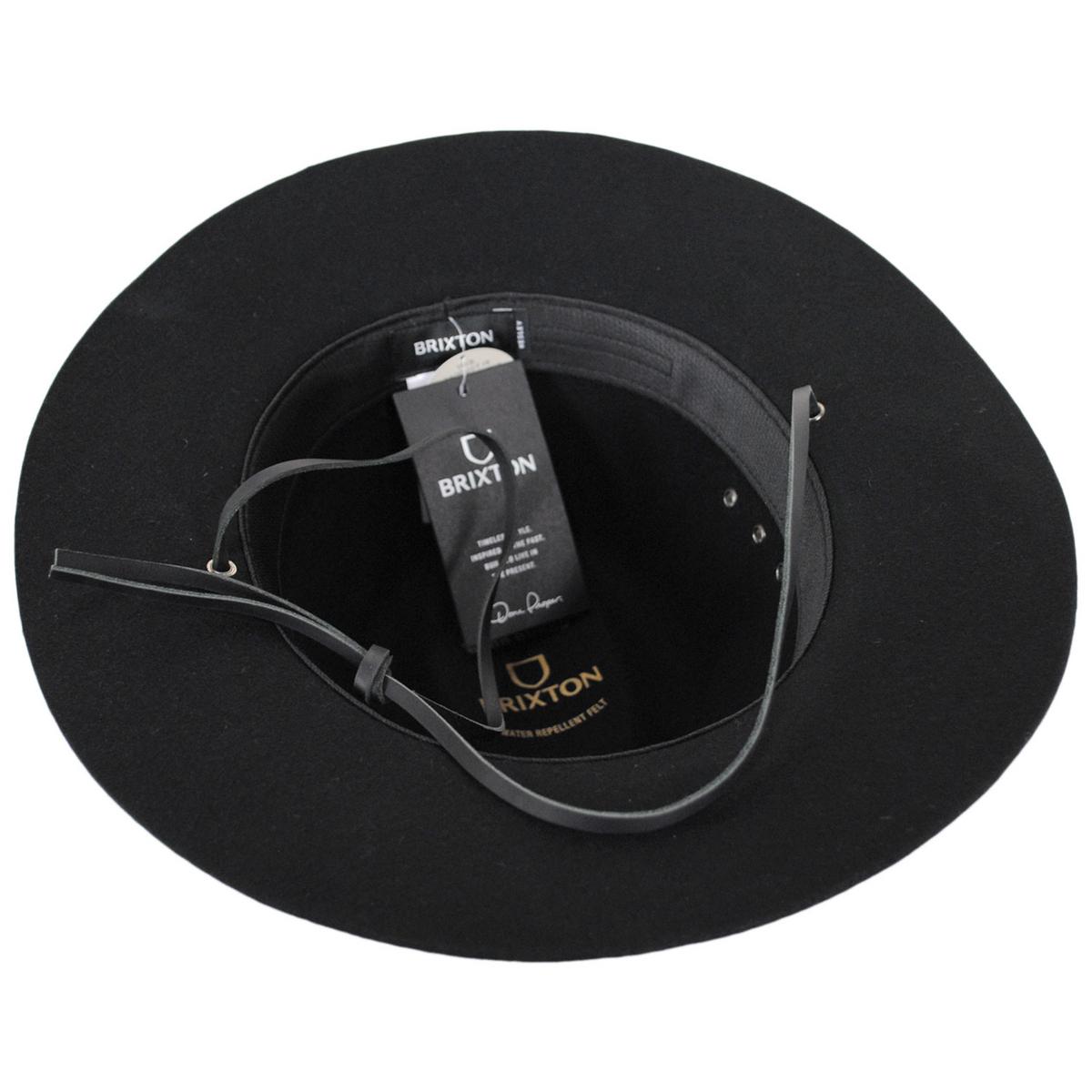 BRIXTON HATS | Wesley Weather Guard Wool Felt Packable Fedora Hat | 135609 | under | BLACK