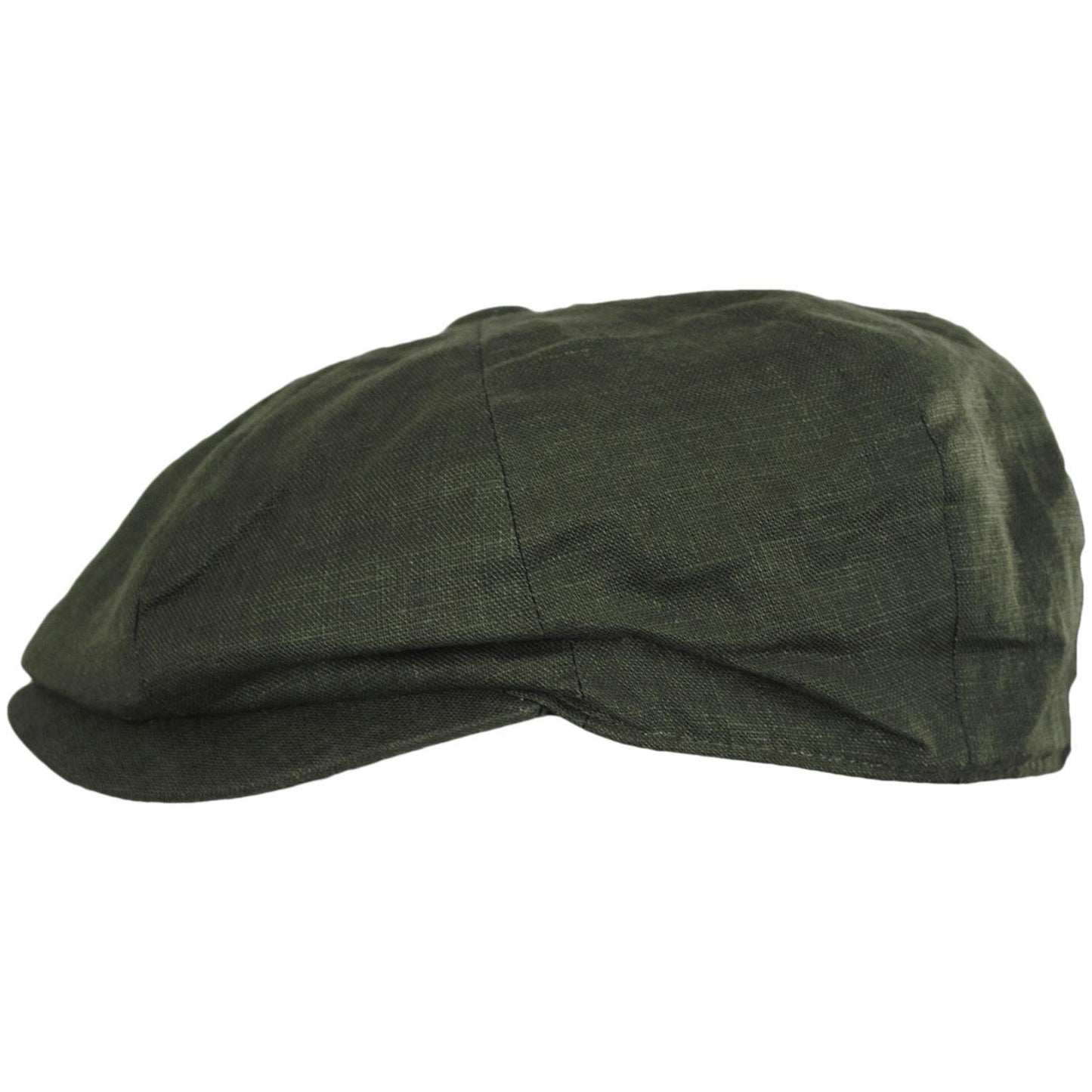 Jaxon Hats | Linen and Cotton Newsboy Cap | 167774 | profile | OLIVE GREEN