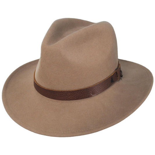 Bailey Western | Redline Wool LiteFelt Safari Fedora  Hat | 133307 | lead | CAMEL