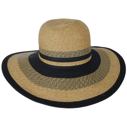 Jeanne Simmons | Striations Toyo Straw Swinger Sun Hat | 101812 | front | BLACK