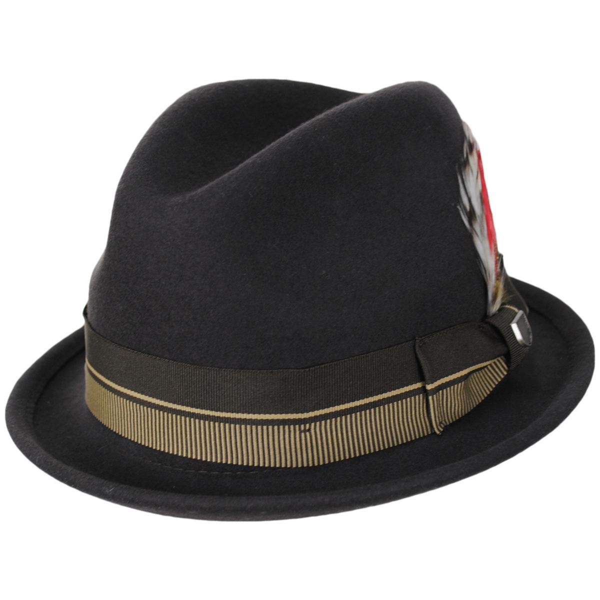 BRIXTON HATS | 20th Anniversary Gain Wool Felt Fedora Hat | 135608 | lead | CHOCOLATE/GOLD