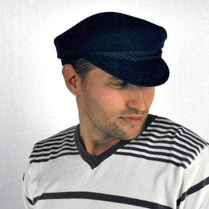 Aegean | Wool Greek Fisherman Cap | 180007 | lsmone | NAVY
