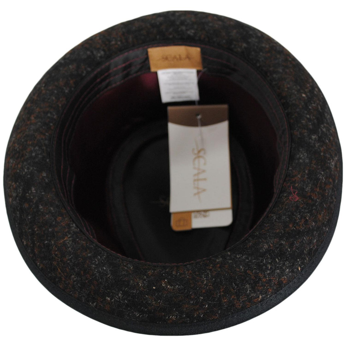 Scala | Regent Tweed Wool Blend Fedora Hat | 140172 | under | BROWN