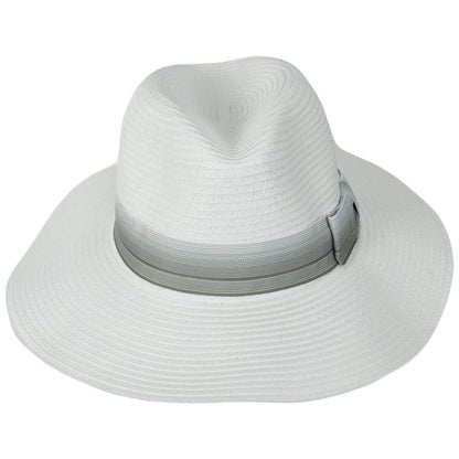 Physician Endorsed | Sicily Toyo Straw Fedora Hat | 102650 | front | WHITE/GREY