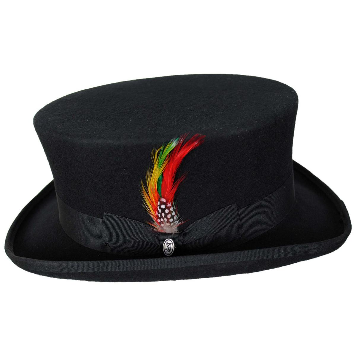 Jaxon Hats | Deadman Wool Felt Top Hat | 193901 | profile | BLACK
