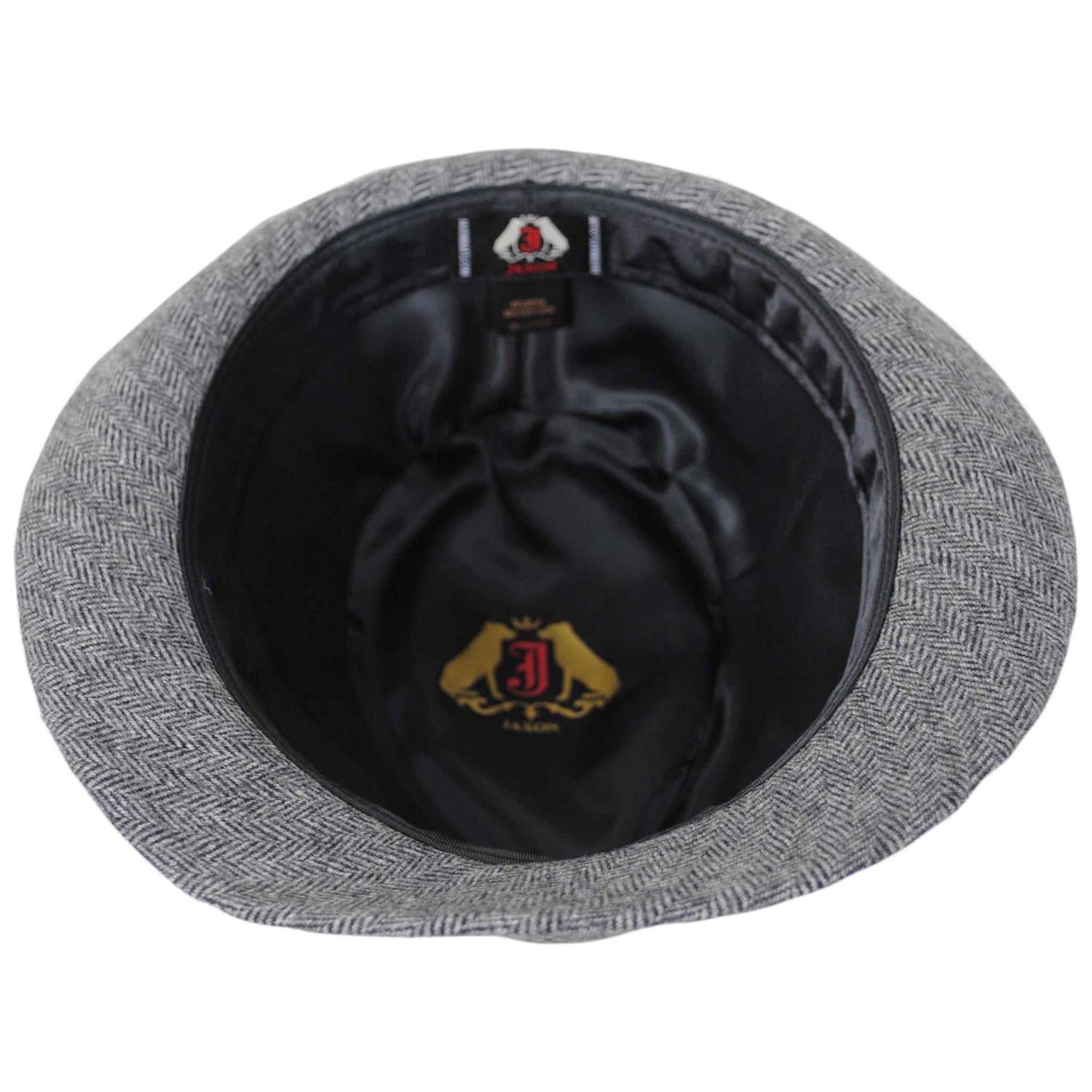 Jaxon Hats | Herringbone Wool Trilby Fedora Hat | 142320 | under | GREY/BLACK
