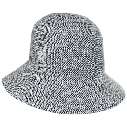 Betmar | Gossamer Toyo Straw Blend Cloche Hat | 101112 | lead | BLACK MULTI