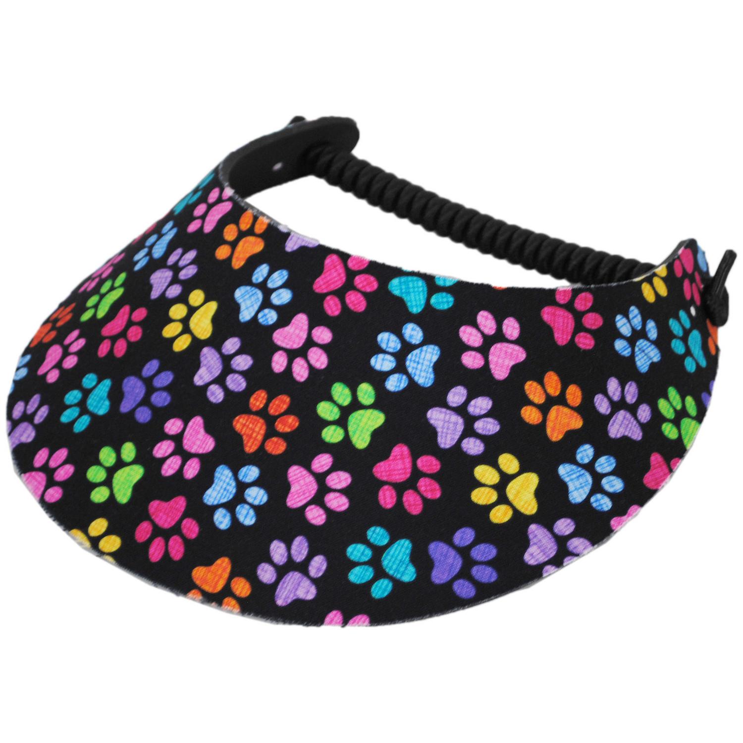 The Incredible Sunvisor | Springlace Paw Prints Sunvisor | 196375 | lead | BLACK/MULTI
