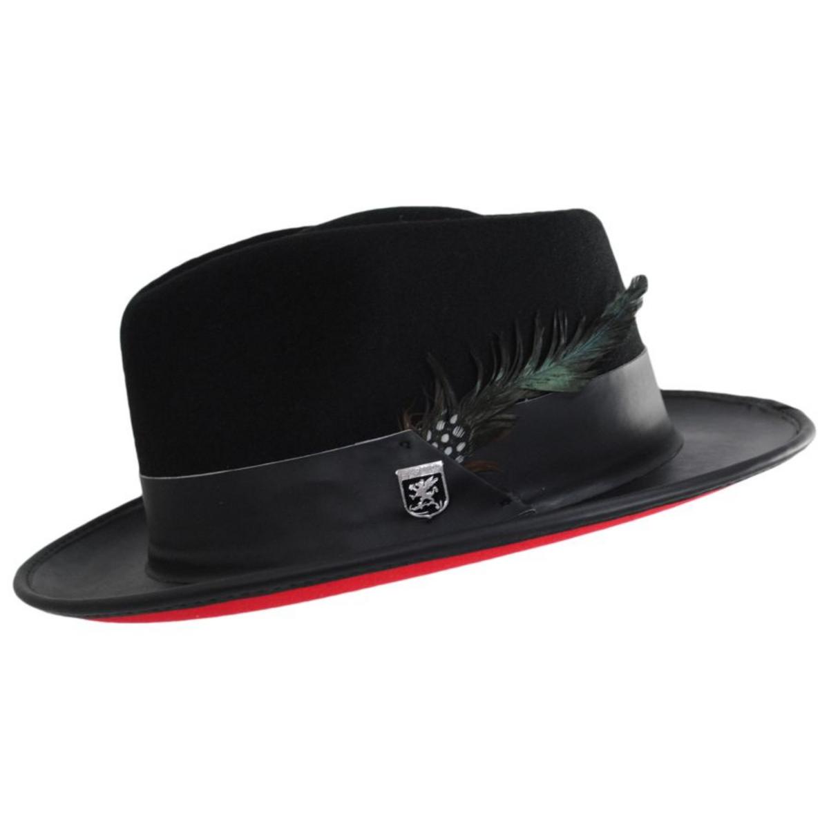 Stacy Adams | Provo Wool Felt Fedora Hat | 130551 | profile | BLACK
