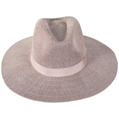 BRIXTON HATS | Lyons Cotton Knit Fedora Hat - Spring | 107408SS | front | CHALK PINK