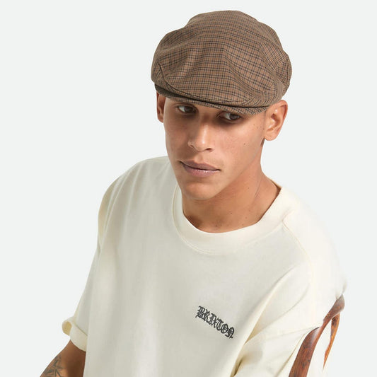 BRIXTON HATS | Hooligan Lightweight Plaid Ivy Cap | 161559 | lsmone | GREY/BROWN/GOLD