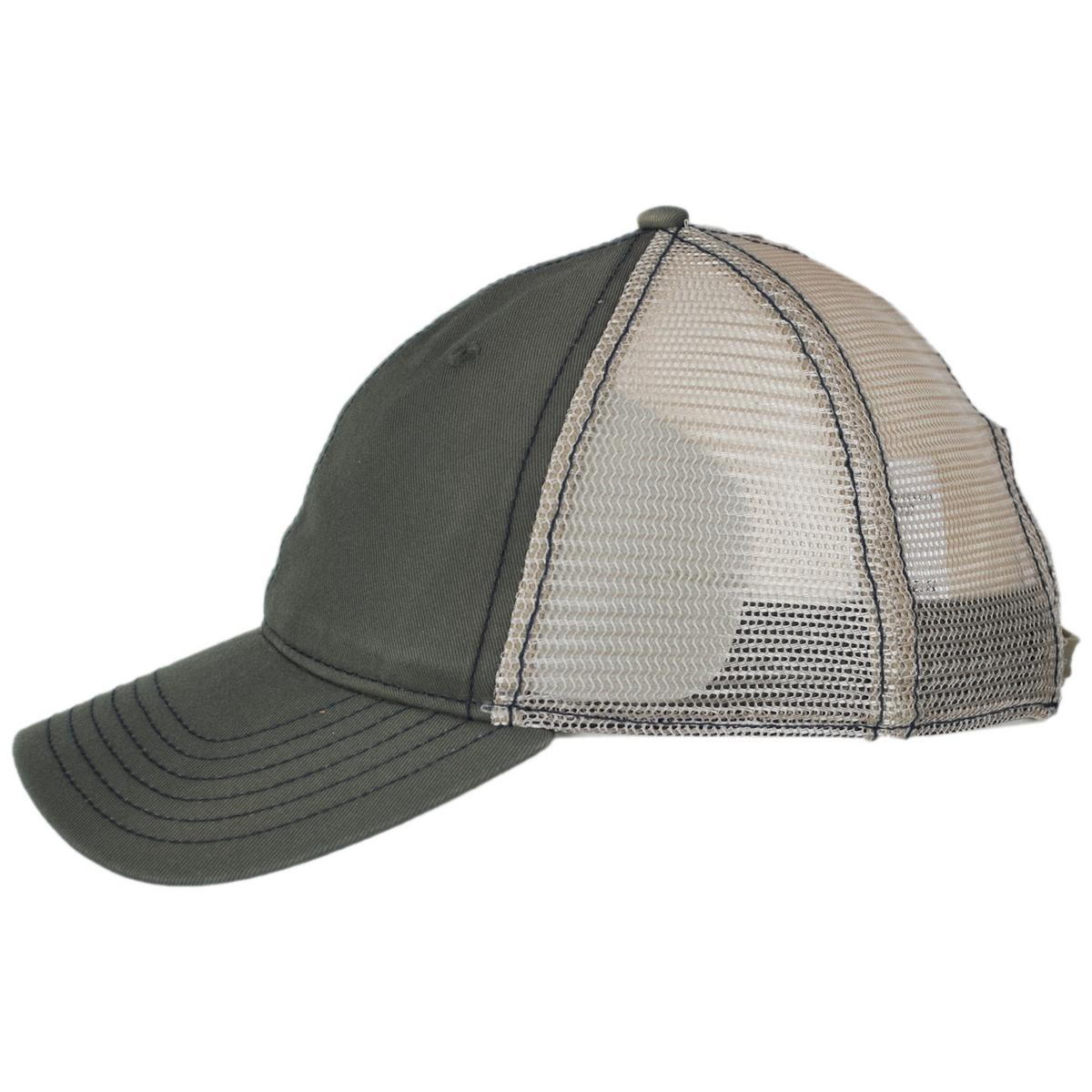 Dorfman Pacific | Cotton Mesh Snapback Baseball Cap | 200192 | profile | OLIVE