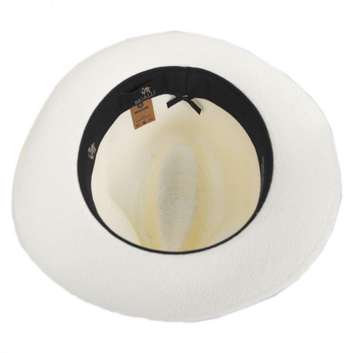 Bigalli | Puerto Cayo Panama Straw Fedora Hat | 129218 | under | WHITE