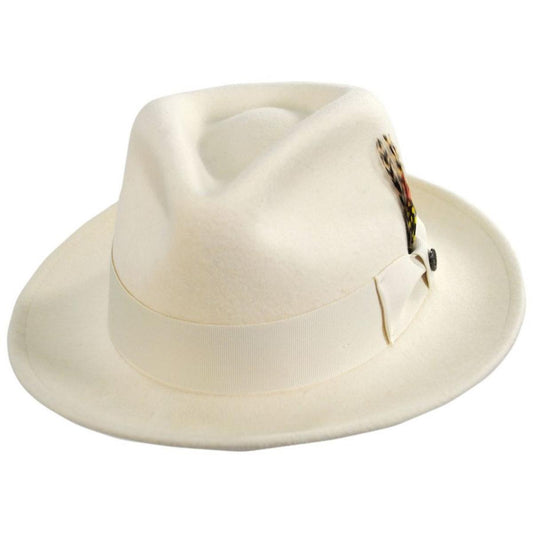 Jaxon Hats | Pachuco Crushable Wool Felt Fedora Hat - Cream | 135008C | lead | CREAM