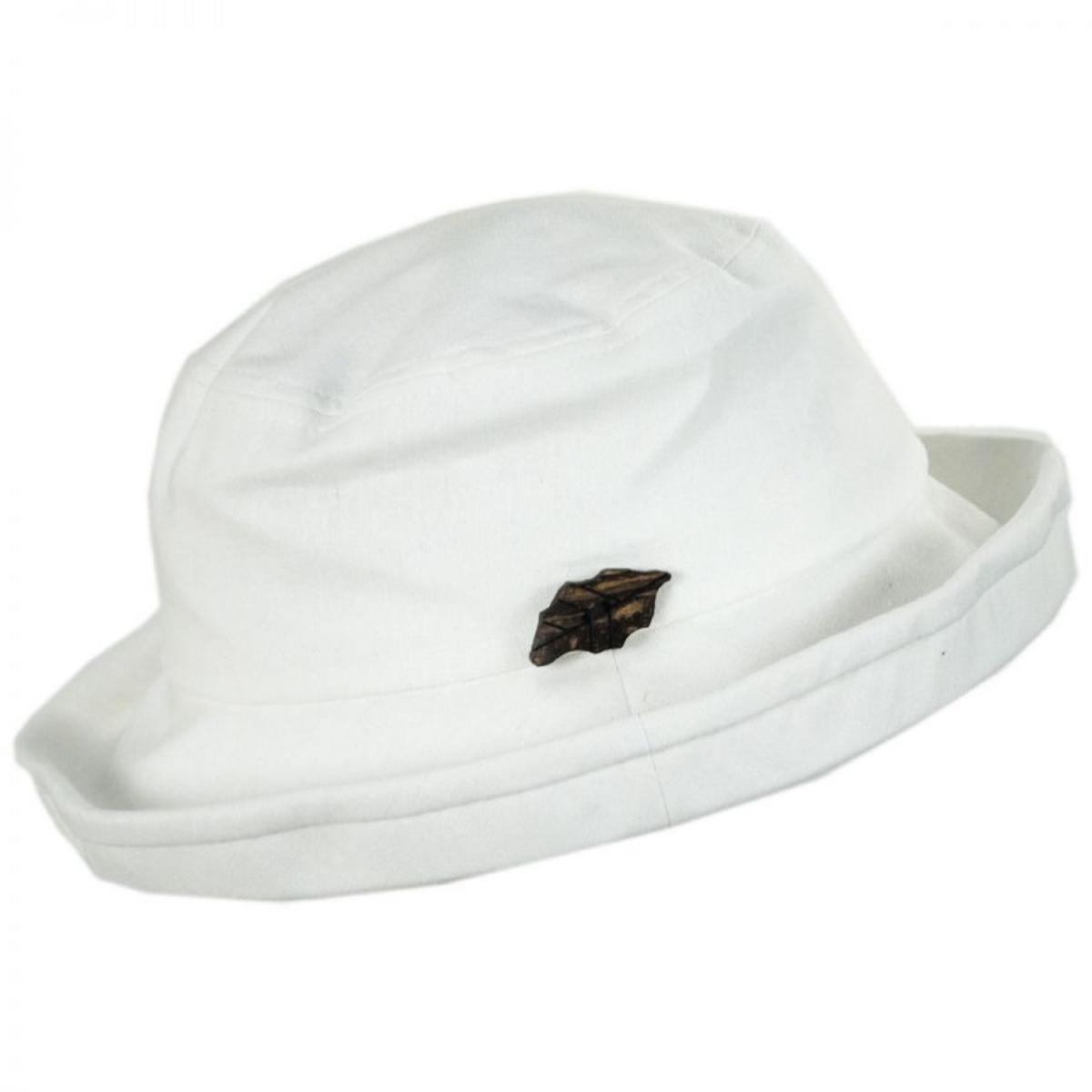 sur la tete | Arbres Linen and Cotton Bucket Hat | 109403 | profile | WHITE
