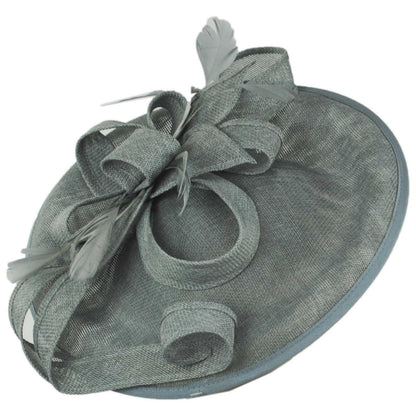 Sophia | Ribbon & Flax Linen Fabric Fascinator Hat | 122904 | lead | GREY