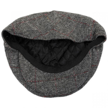 Jaxon Hats | Cosmo Herringbone Plaid Wool Blend Ivy Cap | 167560 | under | GREY