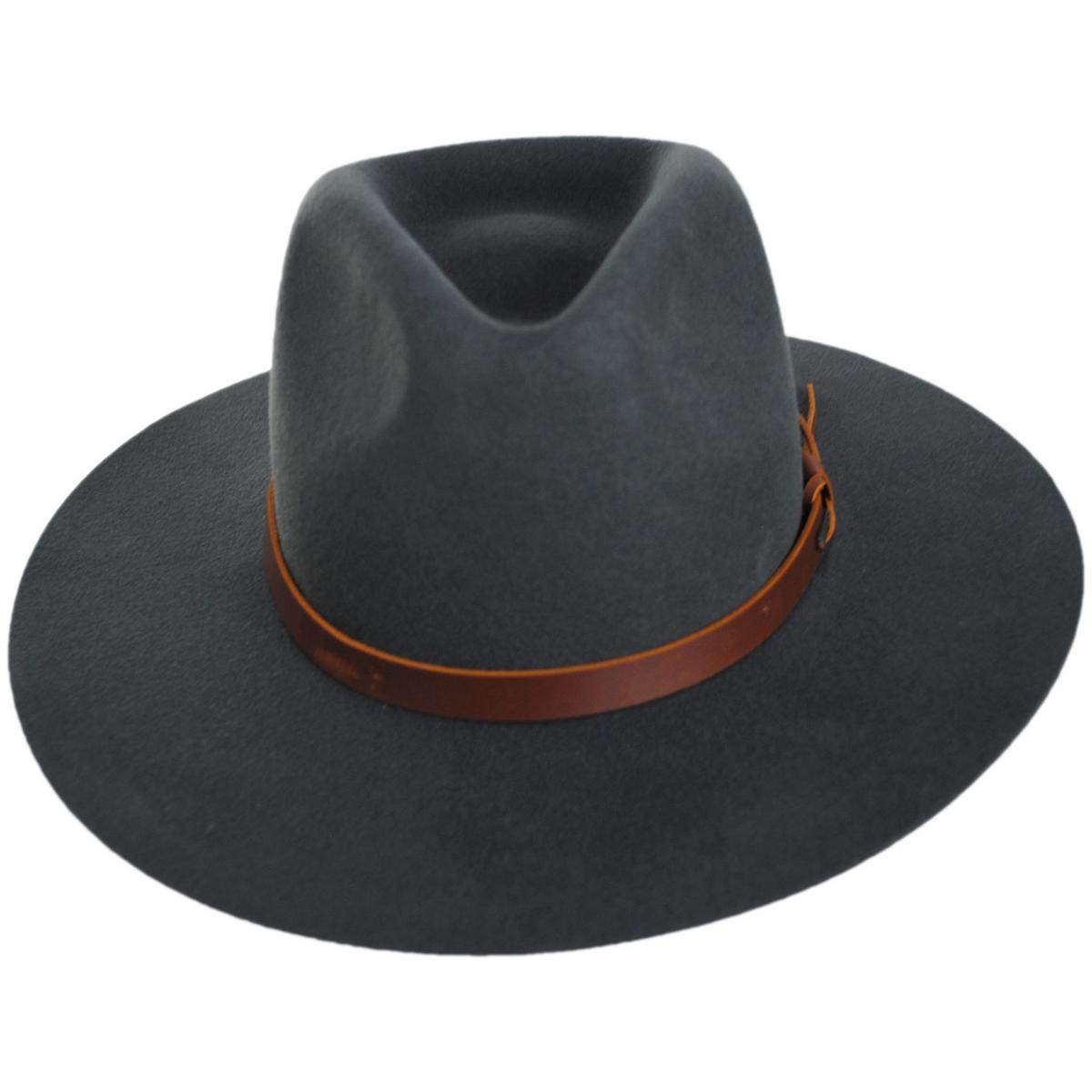 BRIXTON HATS | Hawkins Weather Guard Wool Felt Western Hat | 135613 | front | ASPHALT/BROWN