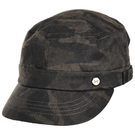 Dorfman Pacific | Todd Weathered Cotton Cadet Cap | 200193 | lead | CAMO