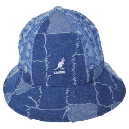Kangol | Denim Mashup Casual Bucket Hat | 185841 | front | MEDIUM BLUE