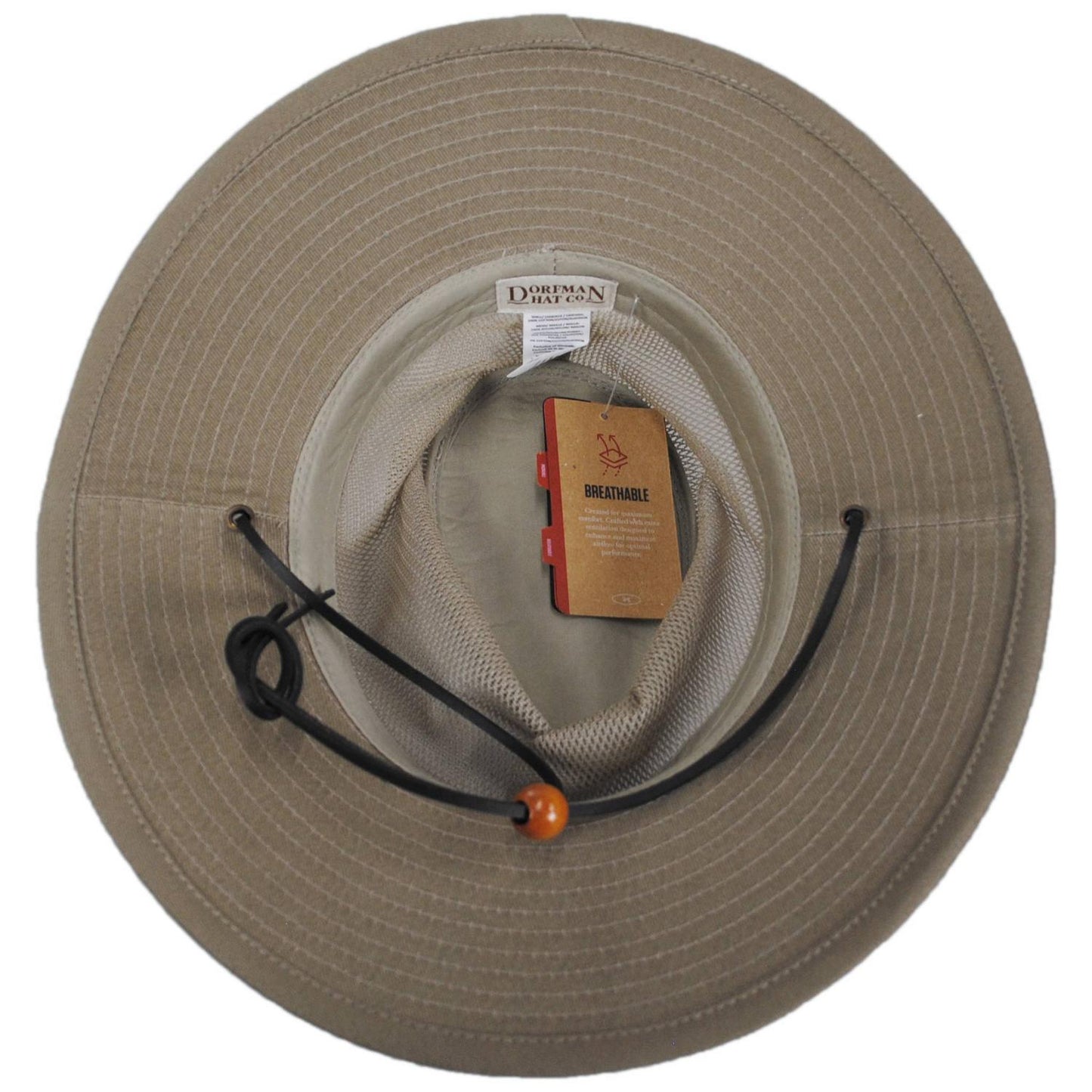 Dorfman Pacific | Mesh Crown Wide Brim Aussie Hat | 400206 | under | KHAKI