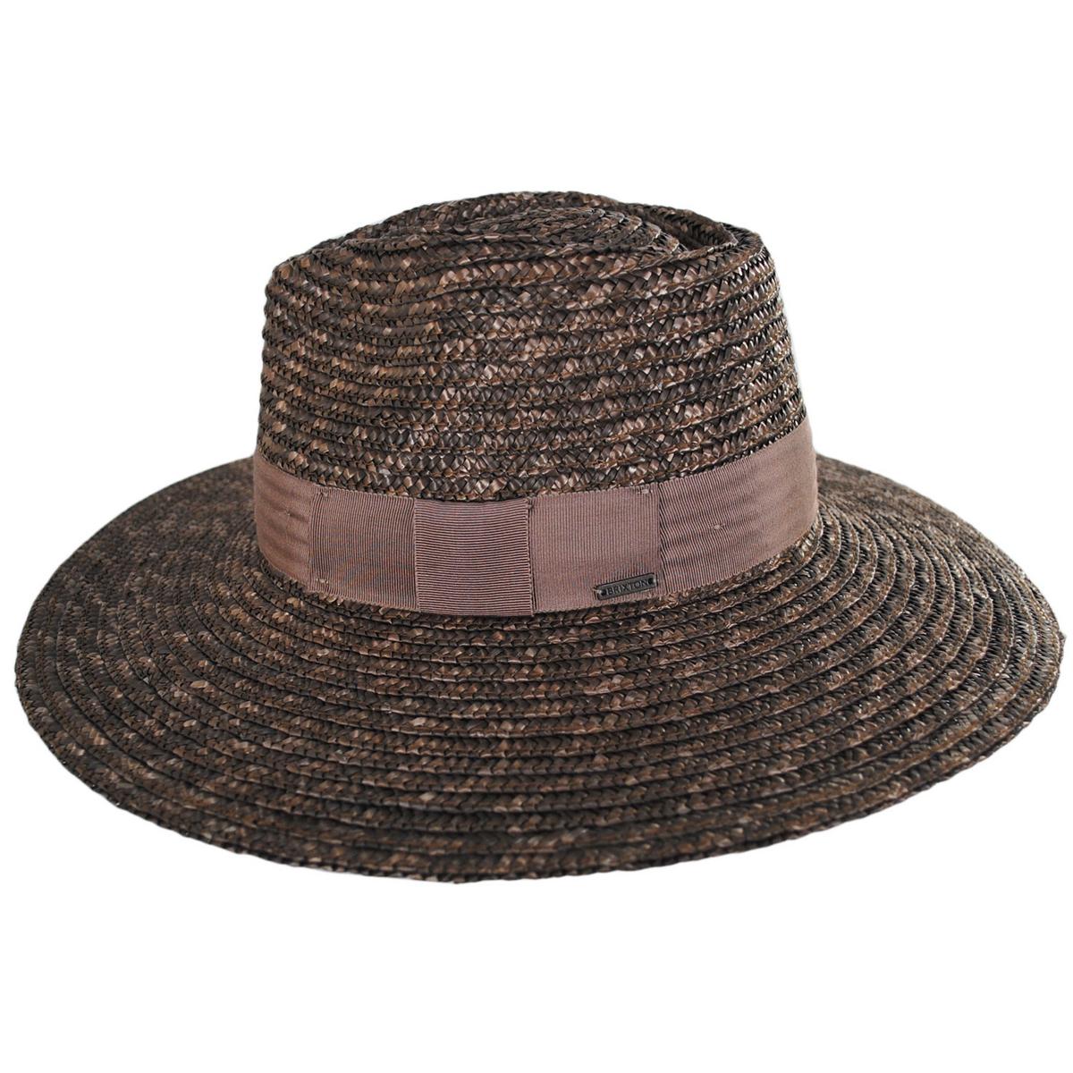 BRIXTON HATS | Joanna Wheat Straw Fedora Hat - Desert Palm | 104012DP | profile | DESERT PALM