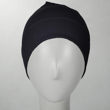 Slumbercap | Cotton Beanie Hat | 500899 | front | BLACK