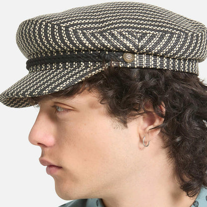 BRIXTON HATS | Fiddler Toyo Straw Lightweight Fisherman Cap | 181362 | lsmtwo | BLACK/NATURAL STRAW