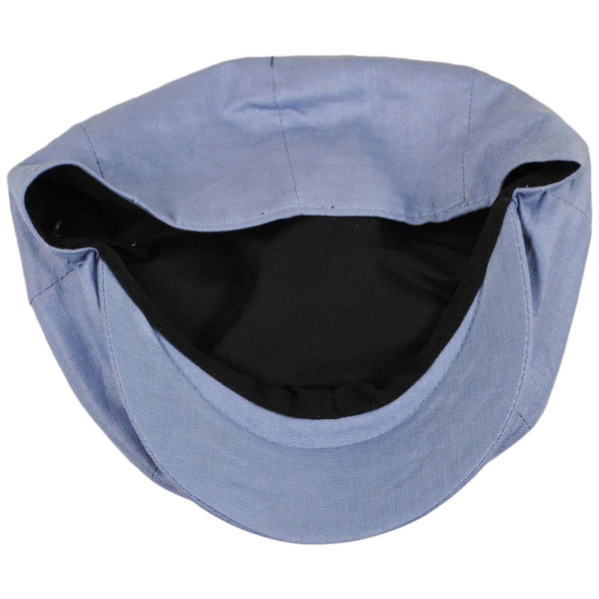 Jaxon Hats | Linen and Cotton Newsboy Cap | 167774 | under | DENIM BLUE