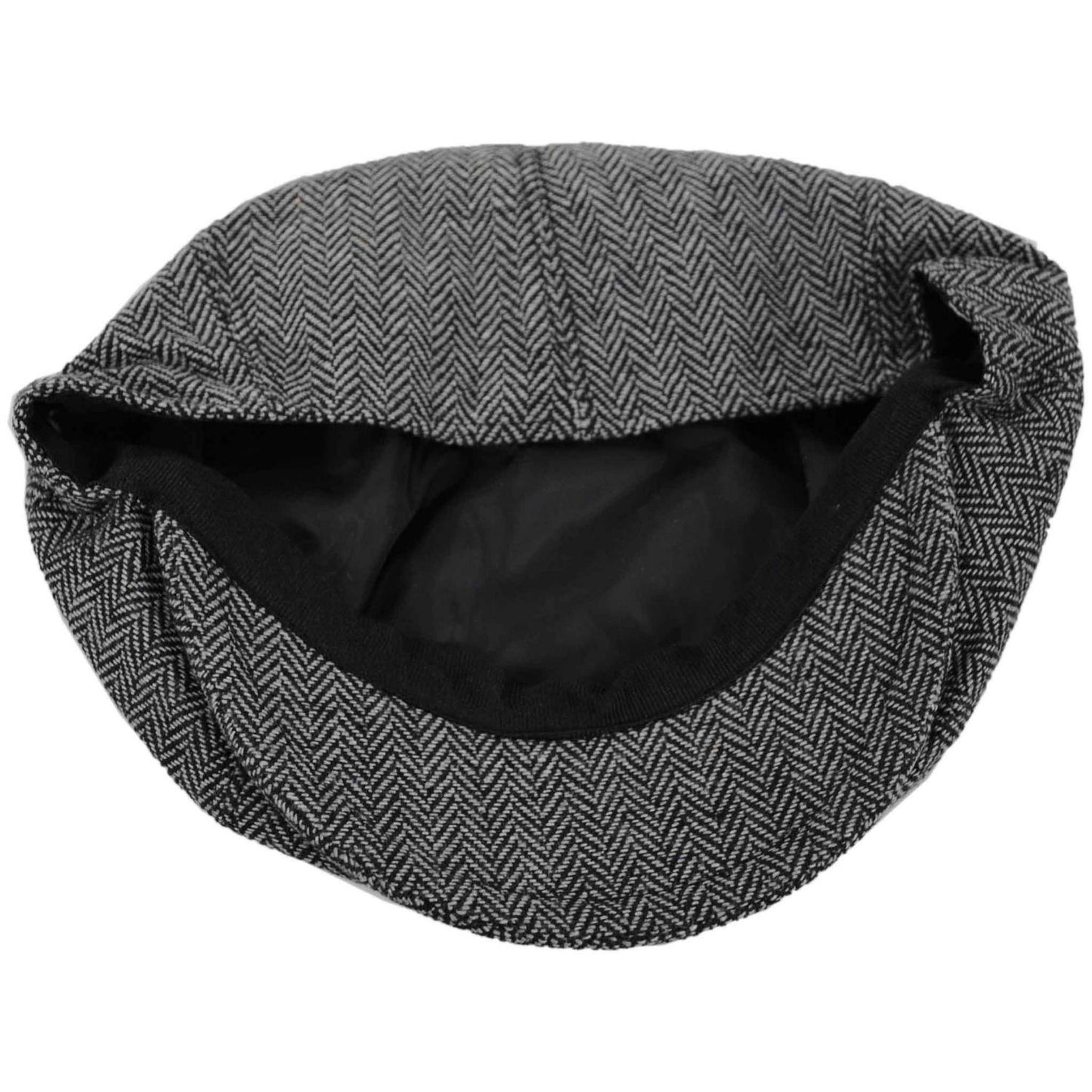 Jaxon Hats | Herringbone Wool Blend Newsboy Cap | 167780 | under | GREY