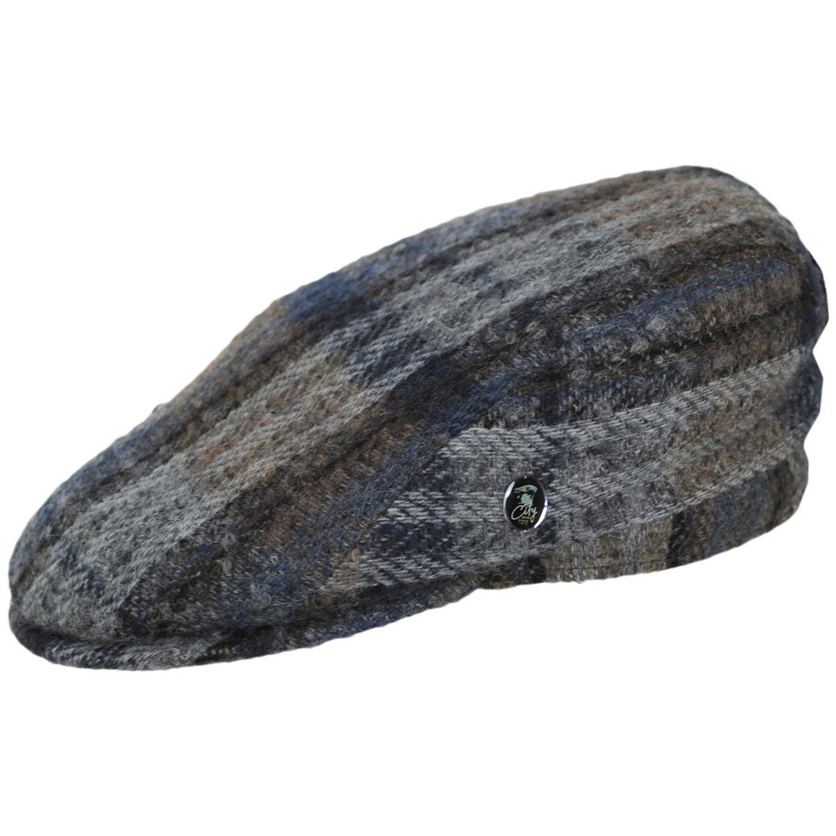 City Sport Caps | Donegal Tweed Wool Plaid Mix Ivy Cap | 175068 | profile | BLUE/GREY