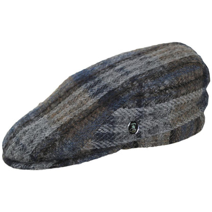 City Sport Caps | Donegal Tweed Wool Plaid Mix Ivy Cap | 175068 | profile | BLUE/GREY