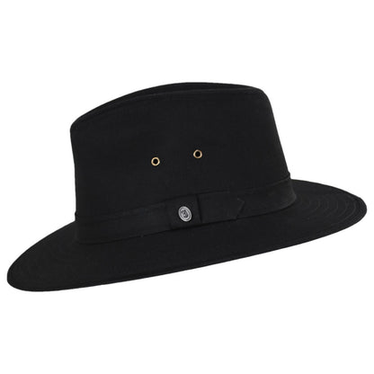 Jaxon Hats | Cotton Oilcloth Safari Fedora Hat | 147252 | profile | BLACK