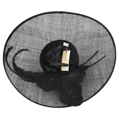Something Special | 3 Flower & Feather Sinamay Straw Fascinator Hat | 121340 | under | BLACK