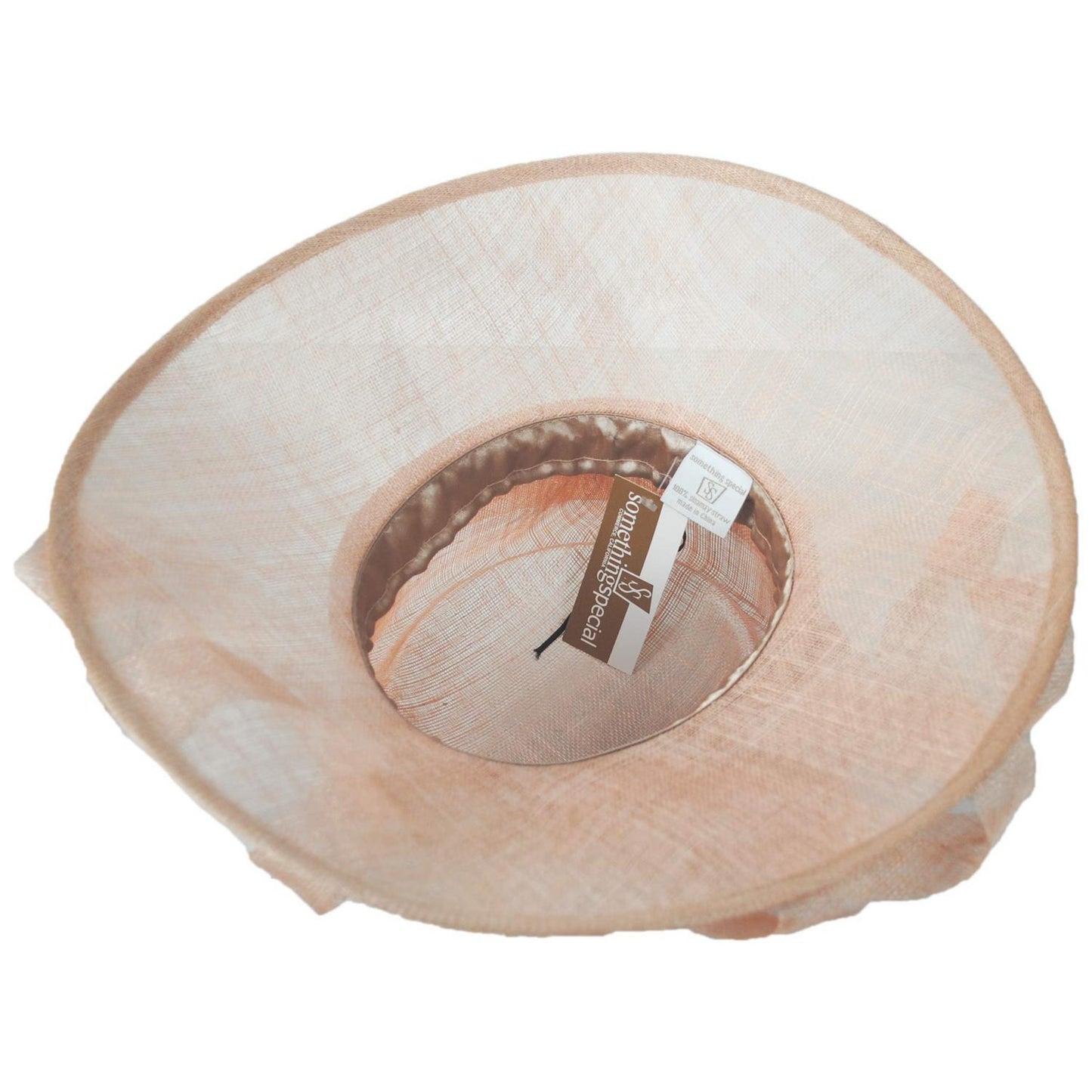 Something Special | Feather Flower Sinamay Straw Boater Dress Hat | 121339 | under | PEACH