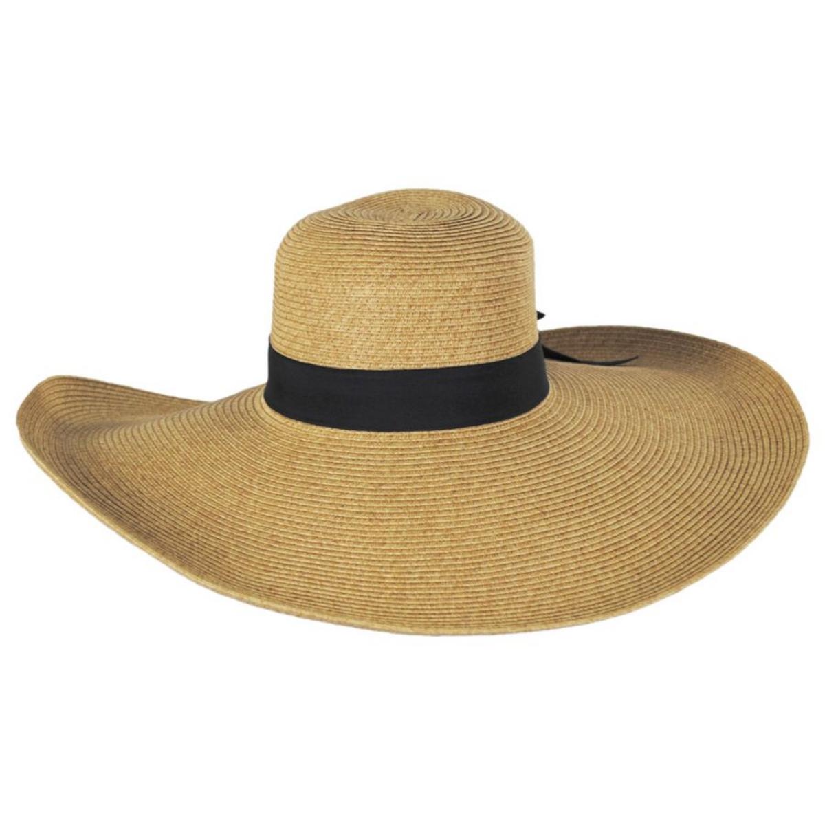 Jeanne Simmons | Extra Wide Brim Toyo Straw Blend Swinger Hat | 101720 | front | TOAST