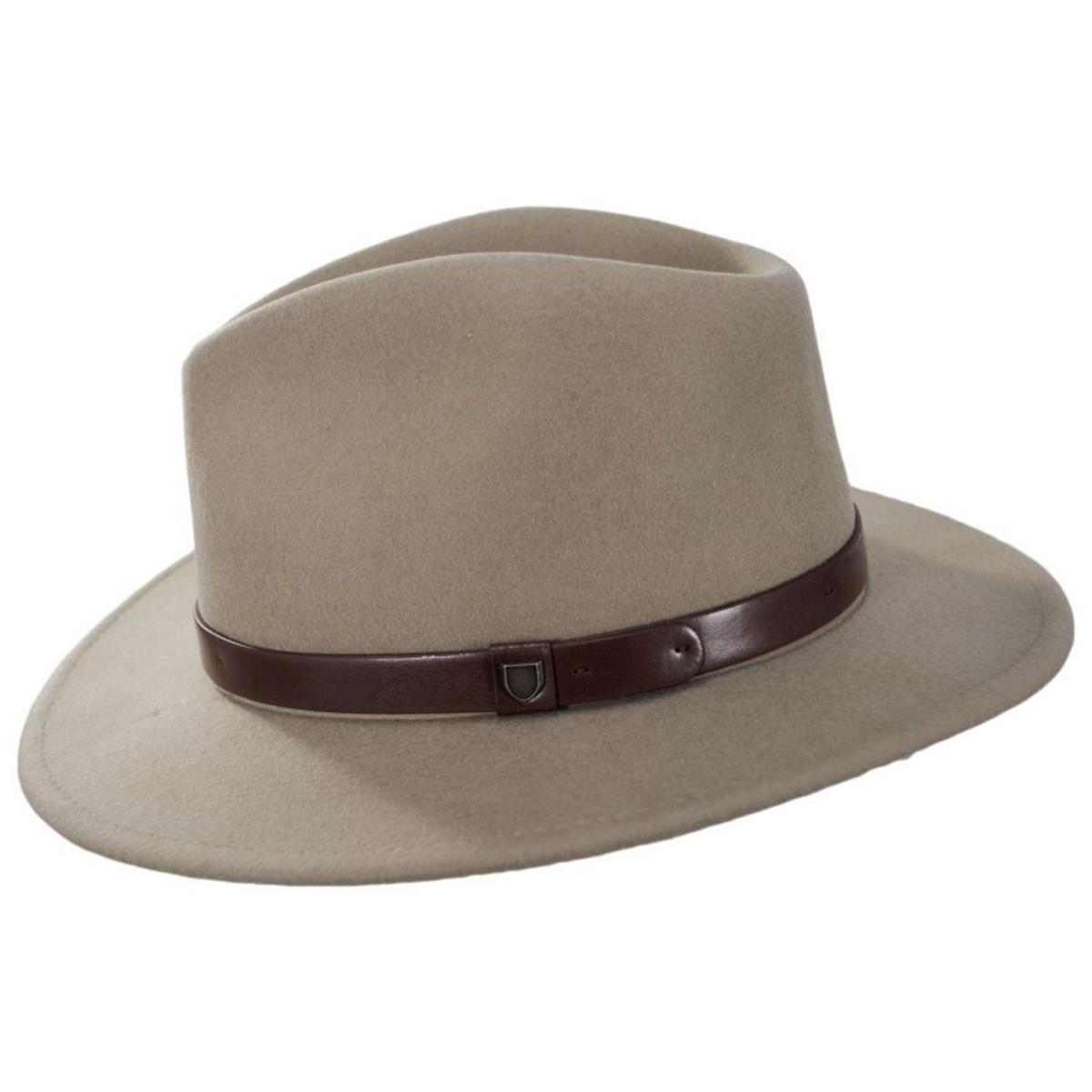 BRIXTON HATS | Messer Wool Felt Fedora Hat | 123909 | profile | SAND