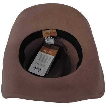 Scala | Devon Wool Felt Western Hat | 123458 | under | PECAN