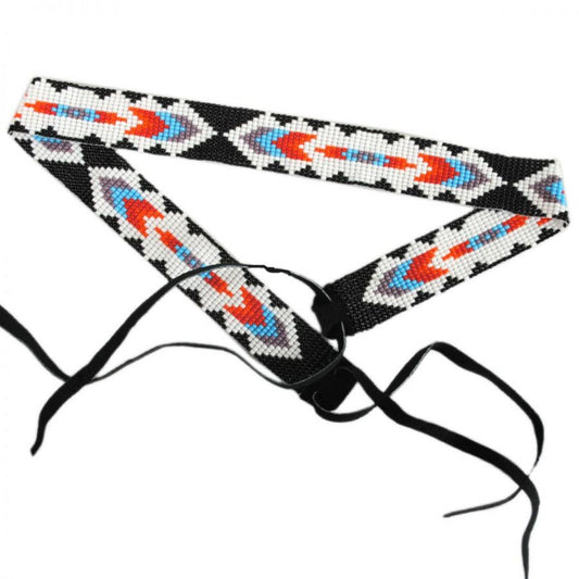 SunBody Hats | Chevron Beaded Hat Band | 602623 | lead | WHITE/BLACK