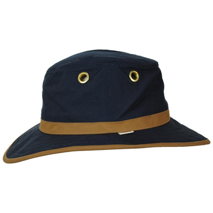 Tilley Endurables | TWC7 Wax Cotton Hat | 400809 | profile | NAVY/BRITISH TAN
