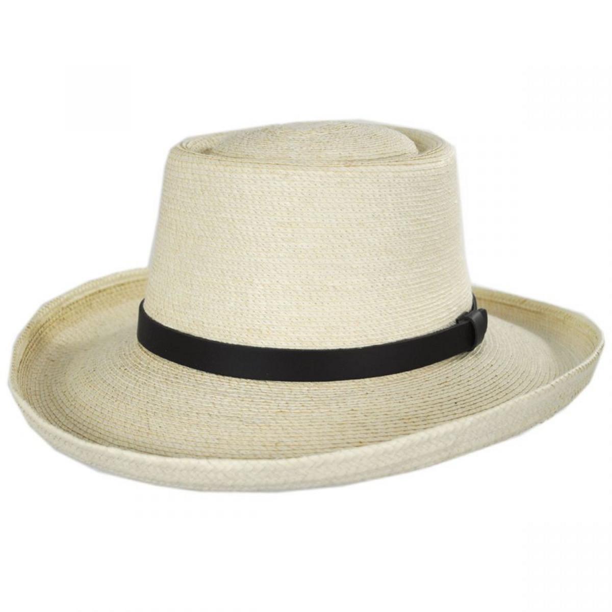 SunBody Hats | Golf Guatemalan Fine Palm Leaf Straw Gambler Hat | 128217 | lead | NATURAL