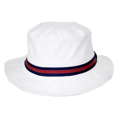 Dorfman Pacific | Poplin Cotton Blend Rain Bucket Hat | 185110 | front | WHITE