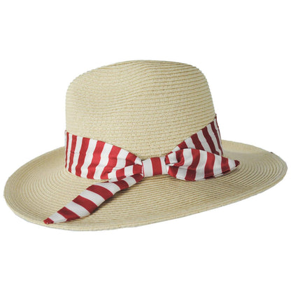 San Diego Hat Company | Gidget Ultrabraid Toyo Straw Fedora Hat | 103594 | profile | RED/WHITE