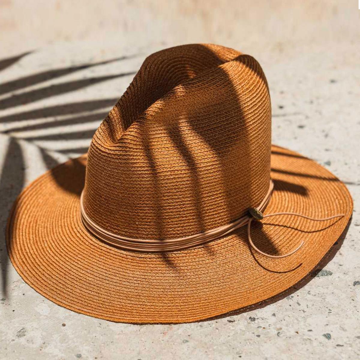 Stetson | Magic Eye Hemp Braid Straw Gus Western Hat | 127052 | detailone | BRONZE
