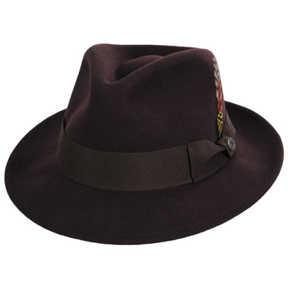 Jaxon Hats | C-Crown Crushable Wool Felt Fedora Hat | 135003 | lead | BROWN