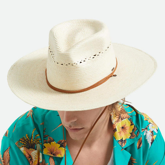 BRIXTON HATS | Beck Palm Straw Rancher Fedora Hat | 128367 | lsmone | NATURAL