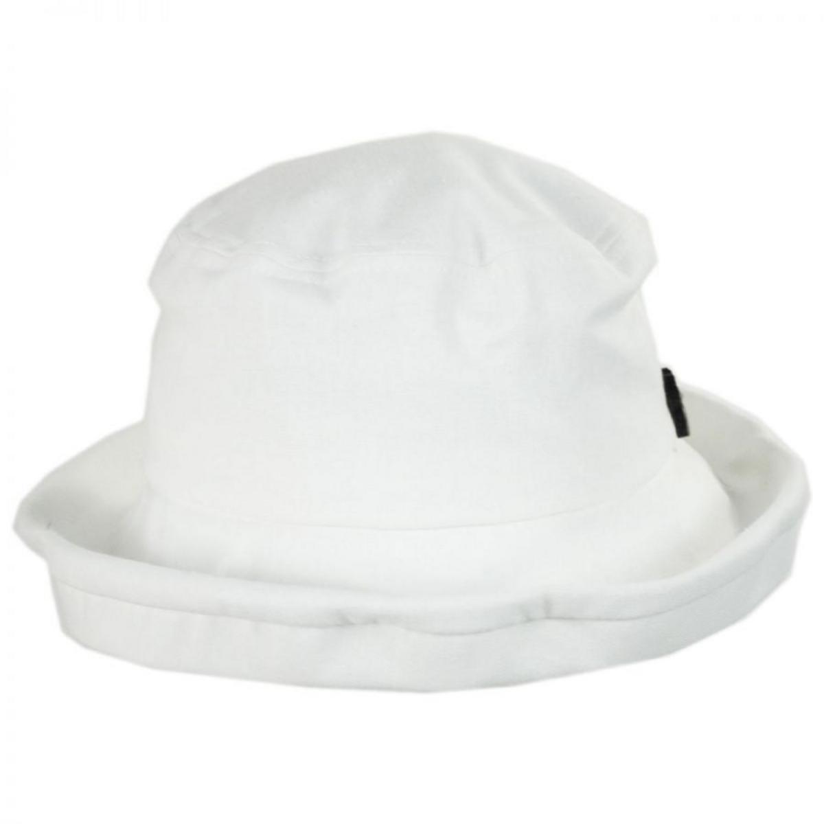 sur la tete | Arbres Linen and Cotton Bucket Hat | 109403 | front | WHITE